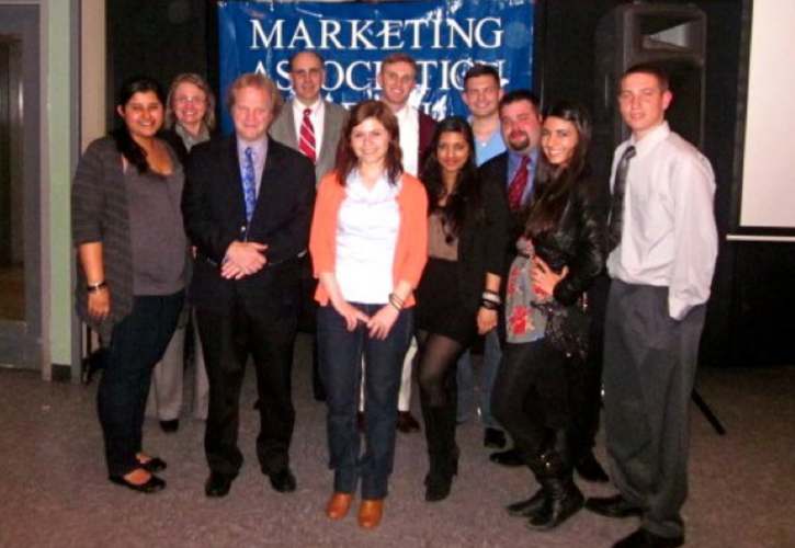 Advertising Professional Meets with Business Students