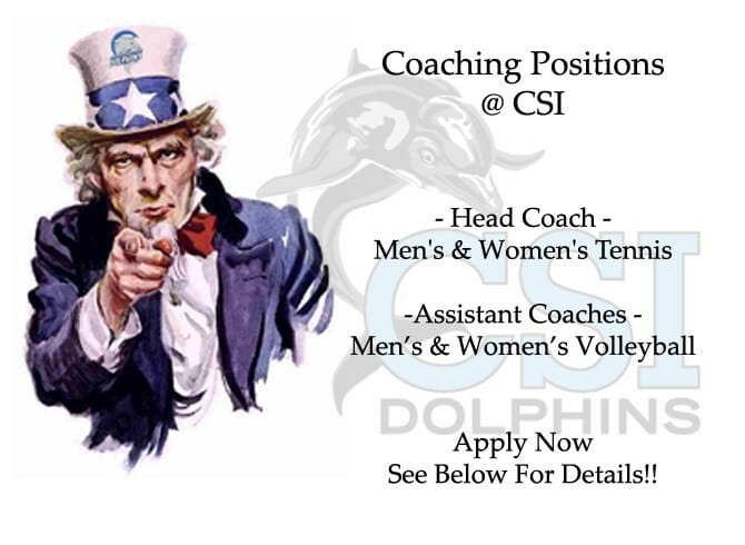 EMPLOYMENT OPPORTUNITIES:  COACHES WANTED