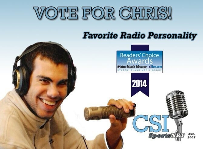 VOTE FOR CHRIS!  CSI SPORTSNET UP FOR READER’S CHOICE AWARD