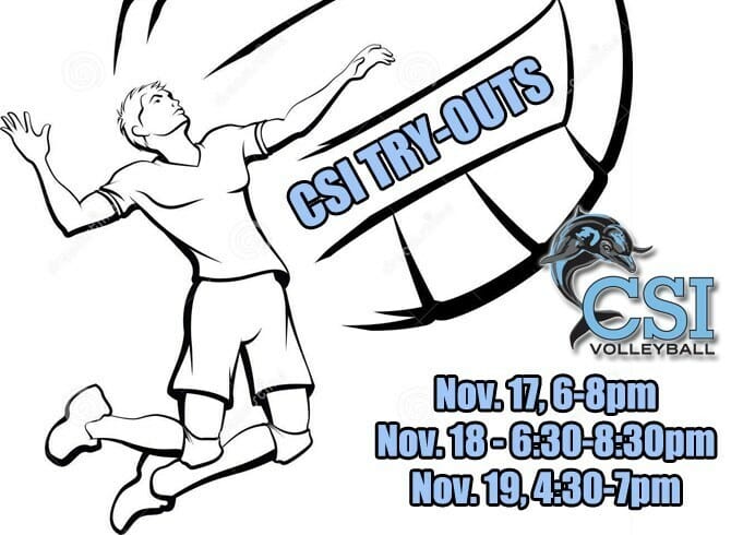 DIG INTO CSI MEN’S VOLLEYBALL – TRY-OUT DATES POSTED