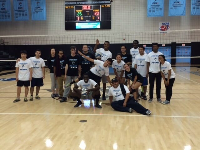 Faculty/Staff Spike their way to a 3-1 Win over the Students in Volleyball Game