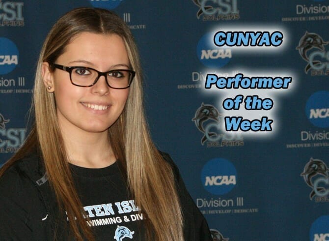 WOMEN’S SWIMMING TAKES PAIR OF CUNYAC WEEKLY HONORS