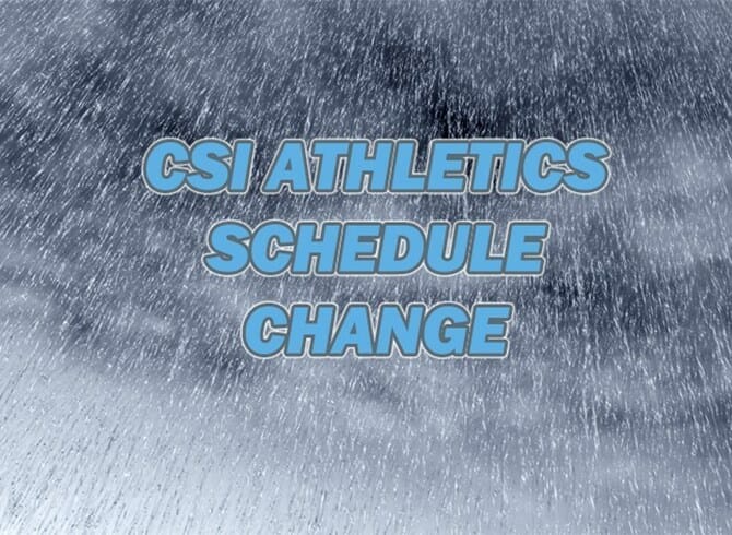 SCHEDULE SHAKEUP CONTINUES – MORE CHANGES DUE TO WEATHER IN STORE