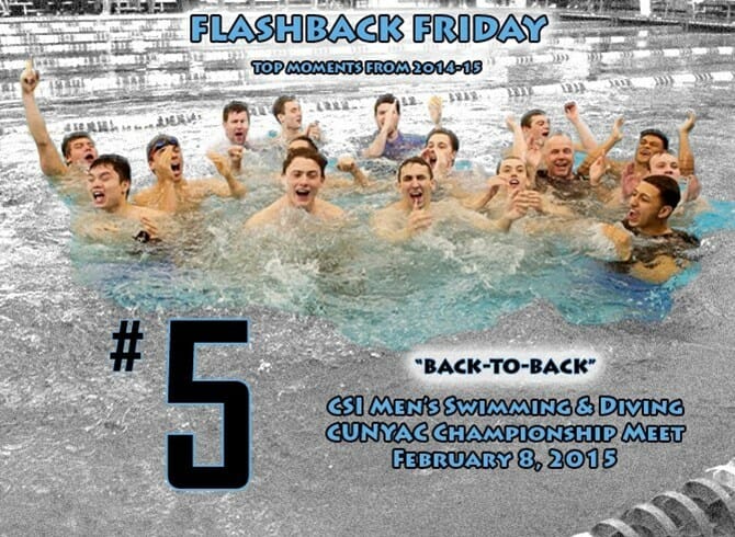 FLASHBACK FRIDAY – #5 MEN’S SWIMMING DOES IT AGAIN