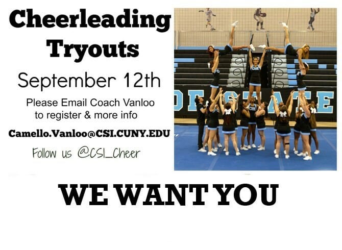 CSI CHEER TO HOLD OPEN TRYOUTS SEPTEMBER 12