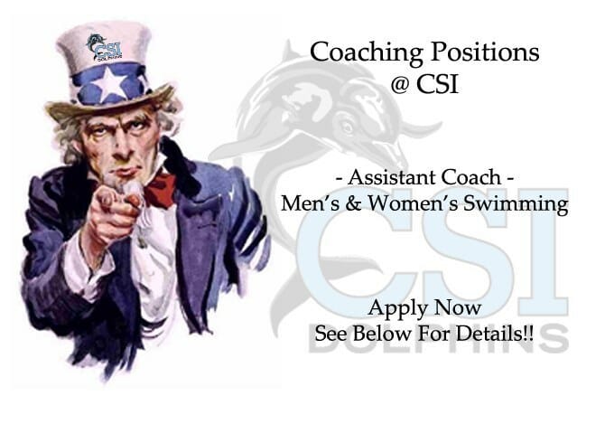 EMPLOYMENT OPPORTUNITIES:  ASSISTANT COACH WANTED