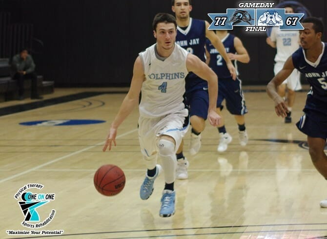 SCHETTINO’S 28 POINTS LIFT DOLPHINS PAST BLOODHOUNDS, 77-67