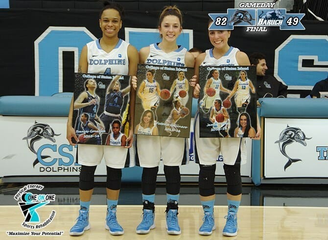 GONZALEZ LEADS ALL SENIORS WITH 12 POINTS ON SENIOR NIGHT TO LIFT DOLPHINS PAST BEARCATS, 82-49
