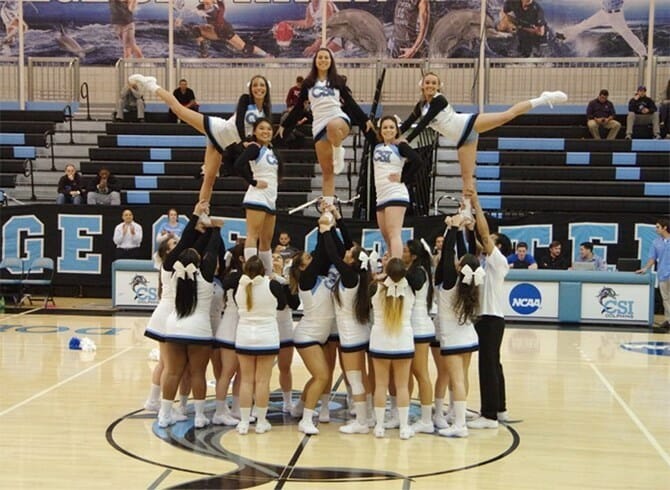 CSI CHEER FALLS TO LIU-POST & PACE IN STUNT COMPETITION