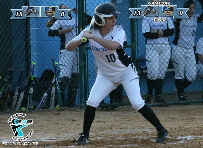 TUFANO’S RECORD BREAKING DAY AND TRAPANI’S NO-HITTER SEE DOLPHINS PAST LIGHTNING, 19-0, 13-0