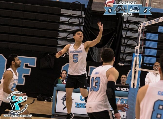 VOLLEYBALL SEASON COMES TO AN END AT BARUCH, 3-0