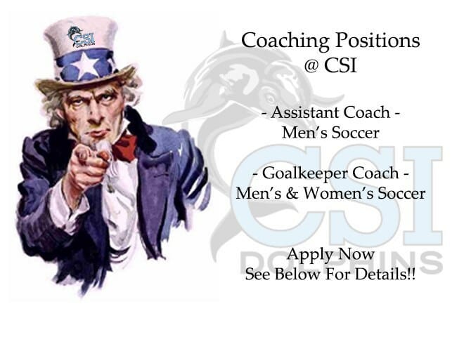 EMPLOYMENT OPPORTUNITIES – ASSISTANT COACHES WANTED