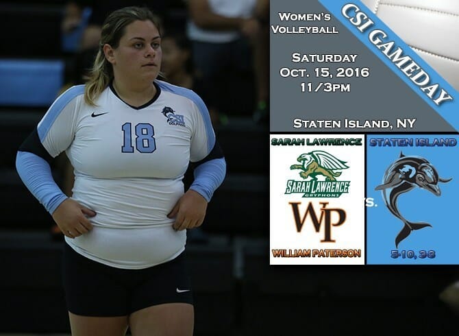 CSI GAMEDAY: WOMEN’S VOLLEYBALL VS. SARAH LAWRENCE / WILLIAM PATERSON, 11AM