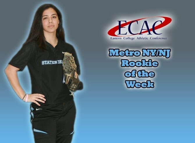 SOFTBALL’S RICHES NAMED ECAC METRO ROOKIE OF THE WEEK