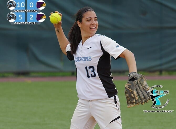RICHES POWERS THE DOLPHINS TO A SWEEP OF HUNTER COLLEGE, 10-0, 5-2