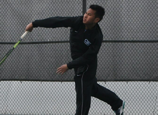 MEN’S TENNIS KEEPS ROLLING; WINS NAIL-BITER OVER ONEONTA, 5-4