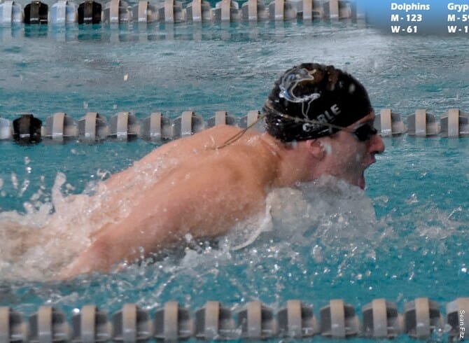 DOLPHINS SPLIT WITH GRYPHONS IN NON-CONFERENCE MEET