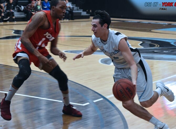 MEN DROP SECOND STRAIGHT; FALL TO YORK, 67-80