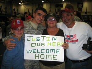 Ruiz's family welcome him home from his tour in Iraq.