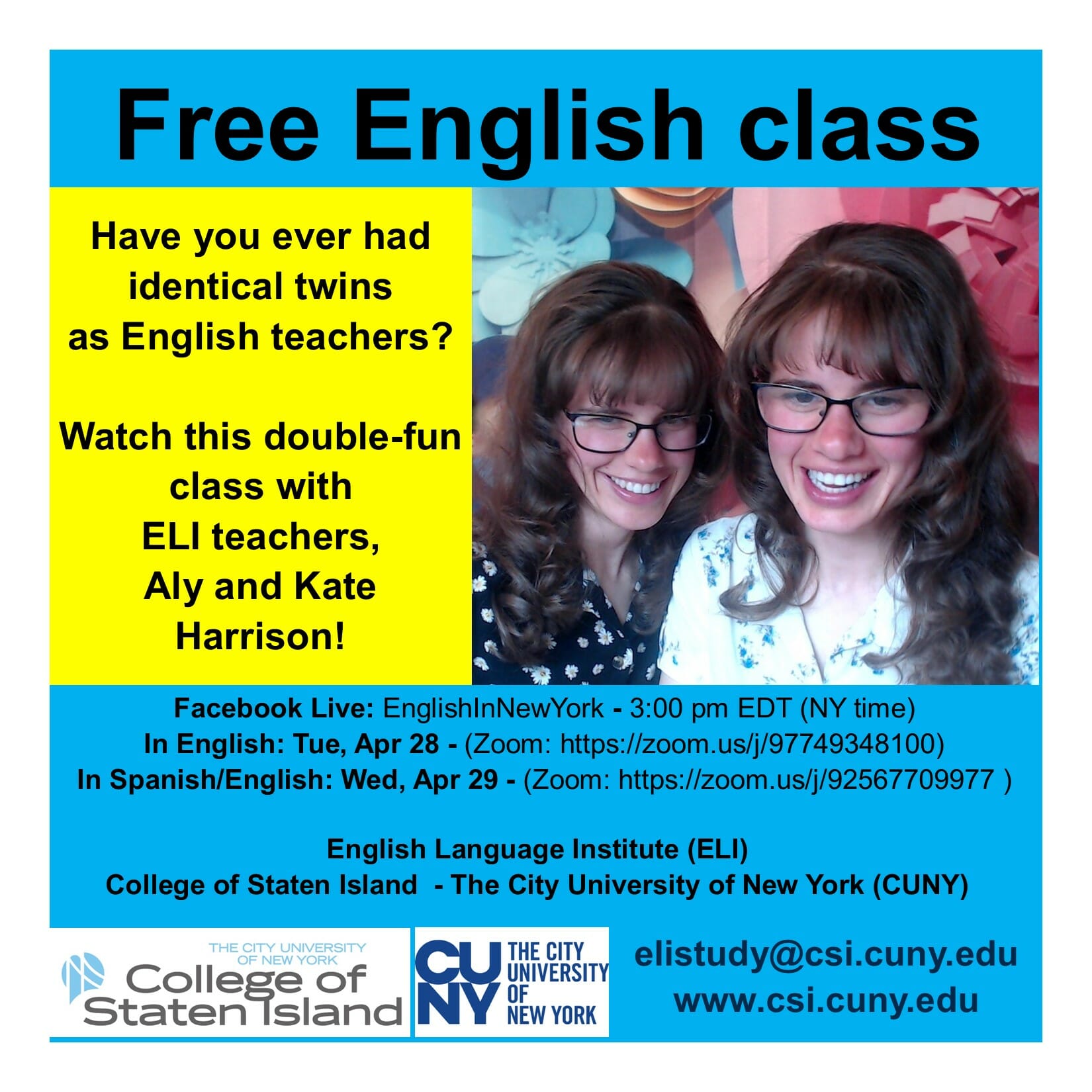 Free Online English Classes with the English Language Institute CSI Today