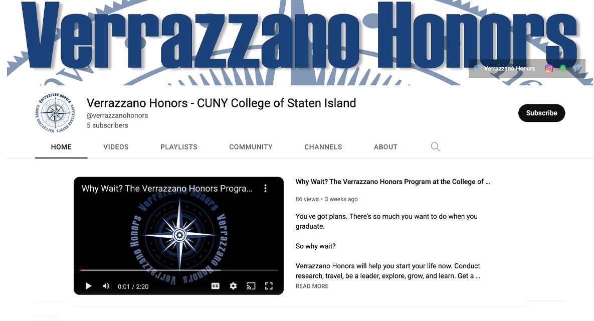 Verrazzano Honors Launches New YouTube Channel