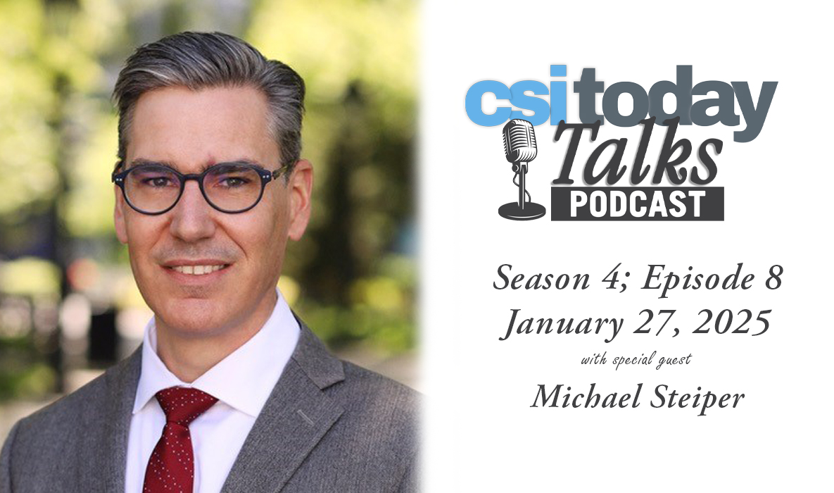 A promo of CSI Today Talks starring Provost Michael Steiper