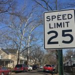 A sign that signals a speed limit of 25 miles per hour