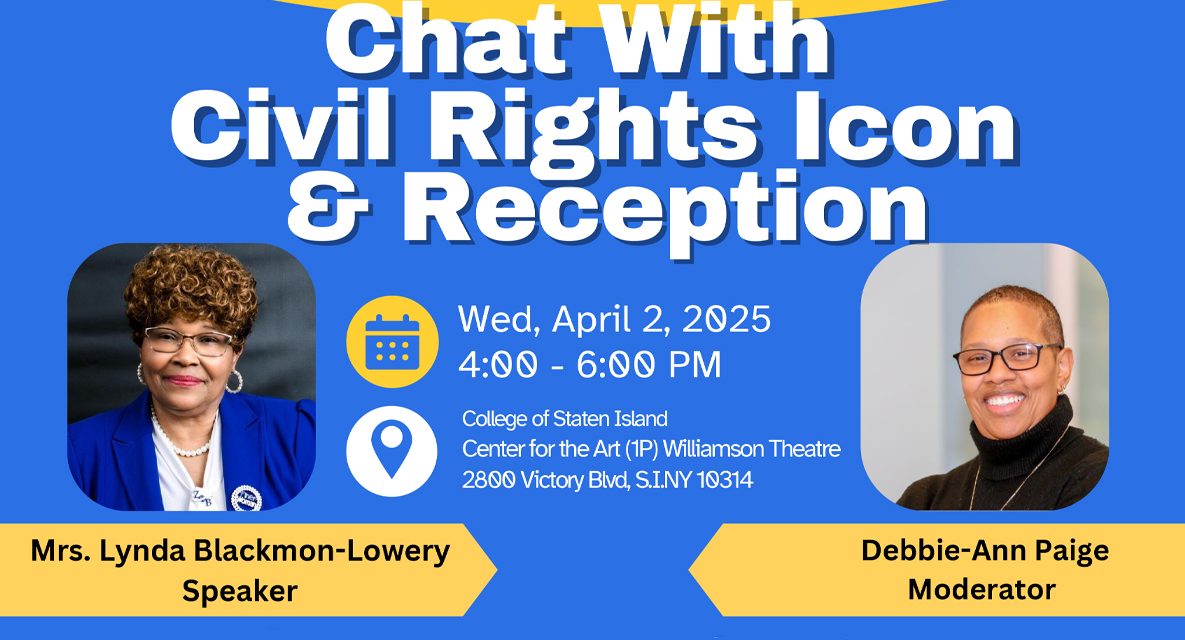 College of Staten Island to Host Fireside Chat with Civil Rights Icon Lynda Blackmon Lowery