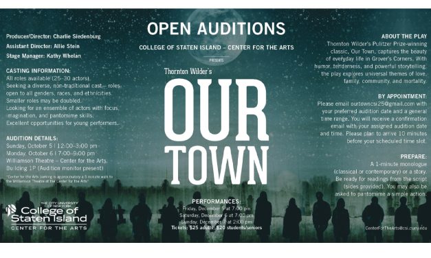 CSI Center for the Arts Announces Open Auditions for Our Town