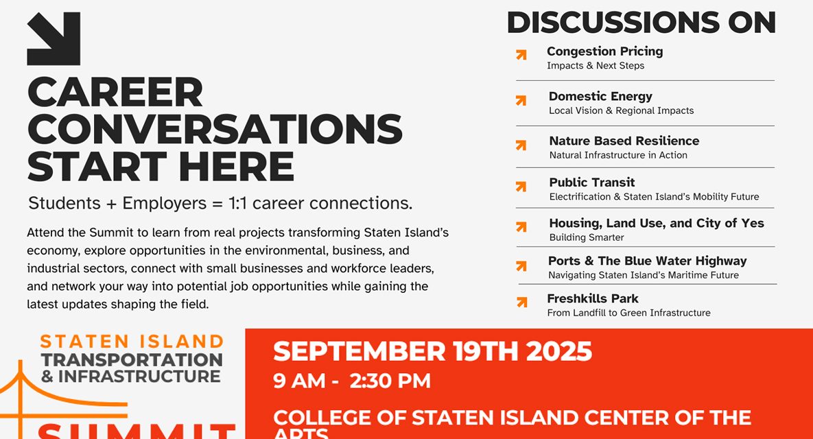First-Ever Staten Island Transportation & Infrastructure Summit to Take Place at the College of Staten Island