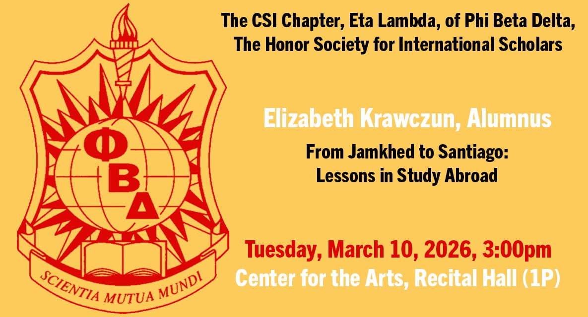 14th Annual Phi Beta Delta Induction Ceremony to Feature Keynote Speaker CSI Alumna Elizabeth Krawczun ’14