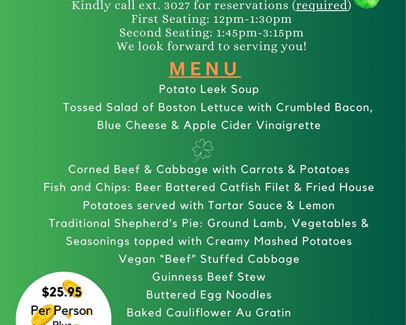 Irish Heritage Buffet at the Park Café