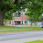 Students walking on the College of Staten Island's campus