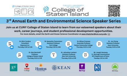 College of Staten Island Announces Third Annual Earth and Environmental Science Speaker Series