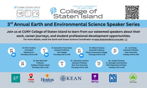 College of Staten Island Announces Third Annual Earth and Environmental Science Speaker Series